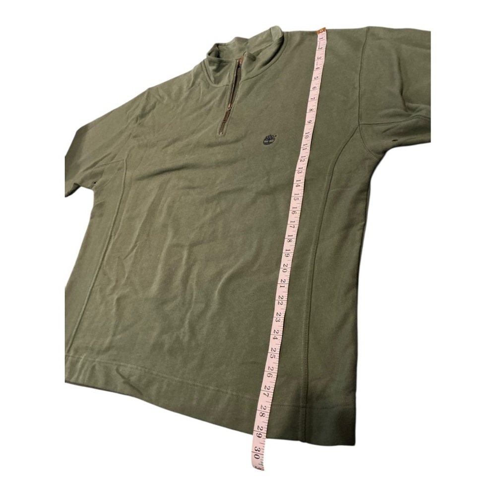 Timberland Weathergear Men’s Quarter Zip Pullover Sweatshirt Size L Olive Green - Picture 4 of 9